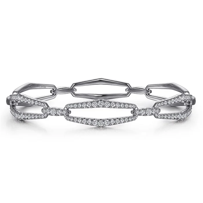 Elegant Jewelry, Affordable Luxury – Shop Now 14K White Gold Diamond Link Bangle Bracelet Elegant Jewelry, Affordable Luxury – Shop Now 14K White Gold Diamond Link Bangle Bracelet