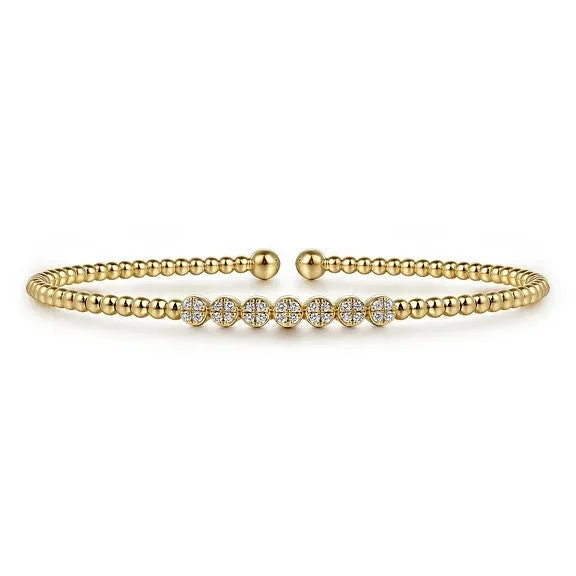 Affordable Glamour – Premium Jewelry At Special Prices 14K Yellow Gold Bujukan Bead and Cluster Diamond Bangle Affordable Glamour – Premium Jewelry At Special Prices 14K Yellow Gold Bujukan Bead and Cluster Diamond Bangle