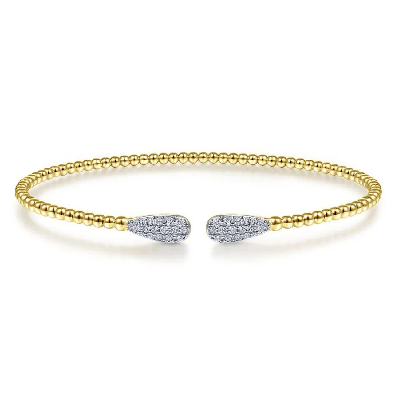 Unique Jewelry For Less – Shop The Sale Now 14K Yellow Gold Bujukan Bead Cuff Bracelet with Diamond Pave Teardrops Unique Jewelry For Less – Shop The Sale Now 14K Yellow Gold Bujukan Bead Cuff Bracelet with Diamond Pave Teardrops