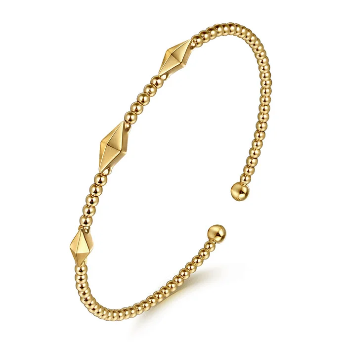 Luxury Jewelry At Unbeatable Discounts 14K Yellow Gold Bujukan Pyramid Stations Bangle Luxury Jewelry At Unbeatable Discounts 14K Yellow Gold Bujukan Pyramid Stations Bangle