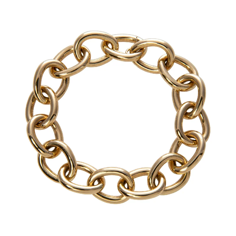 Grab Stylish Jewelry Before The Sale Ends 18K Yellow Gold Italian Pear-Shape Link Bracelet Grab Stylish Jewelry Before The Sale Ends 18K Yellow Gold Italian Pear-Shape Link Bracelet