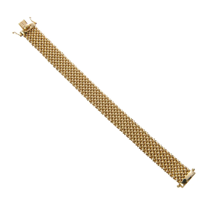 Celebrate With Sparkle – Jewelry Sale Now Live 18K Yellow Gold Italian Woven Mesh Bracelet Celebrate With Sparkle – Jewelry Sale Now Live 18K Yellow Gold Italian Woven Mesh Bracelet