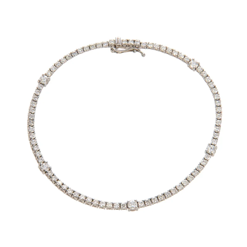 Exclusive Jewelry Markdowns – Limited-Time Offer 2ctw Diamond Station 14K White Gold Tennis Bracelet