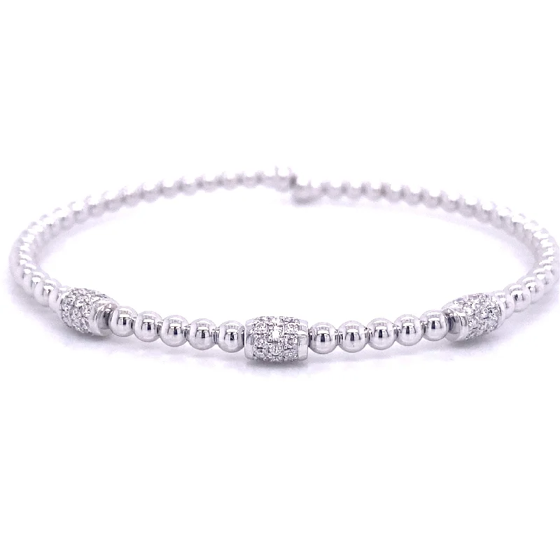 Dainty Floral Jewelry For Feminine Elegance Bremer Jewelry Bangle Diamond Bracelet in 18K White Gold (0.40ctw) Dainty Floral Jewelry For Feminine Elegance Bremer Jewelry Bangle Diamond Bracelet in 18K White Gold (0.40ctw)