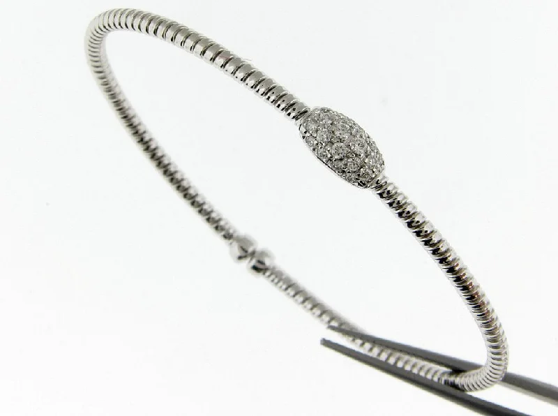 Bohemian-Inspired Jewelry For Free-Spirited Fashion Bremer Jewelry Bangle Diamond Bracelet in 18K White Gold (.25ctw)