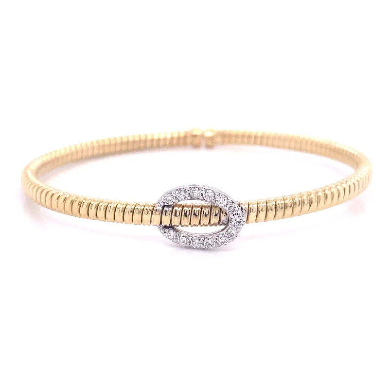 Eco-Friendly Sustainable Jewelry For Conscious Buyers Bremer Jewelry Bangle Diamond Bracelet in 18K White/Yellow Gold (0.30ctw) Eco-Friendly Sustainable Jewelry For Conscious Buyers Bremer Jewelry Bangle Diamond Bracelet in 18K White/Yellow Gold (0.30ctw)
