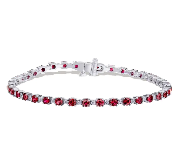 Sparkle On A Budget – Fine Jewelry For Less Bremer Jewelry Ruby and Diamond Tennis Bracelet in 18K White Gold (4.65ctw) Sparkle On A Budget – Fine Jewelry For Less Bremer Jewelry Ruby and Diamond Tennis Bracelet in 18K White Gold (4.65ctw)