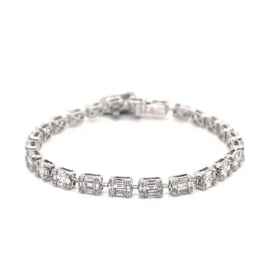 Elevate Your Outfit With Discounted Statement Jewelry Bremer Jewelry Tennis Diamond Bracelet in 18K White Gold (4.02ctw) Elevate Your Outfit With Discounted Statement Jewelry Bremer Jewelry Tennis Diamond Bracelet in 18K White Gold (4.02ctw)