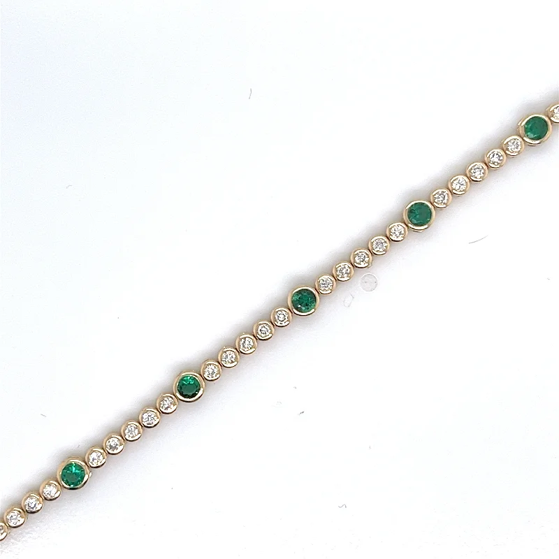 Affordable Glamour – Premium Jewelry For Less Tennis Emeralds Gemstone Bracelet in 18K Yellow Gold (1.68ctw) Affordable Glamour – Premium Jewelry For Less Tennis Emeralds Gemstone Bracelet in 18K Yellow Gold (1.68ctw)