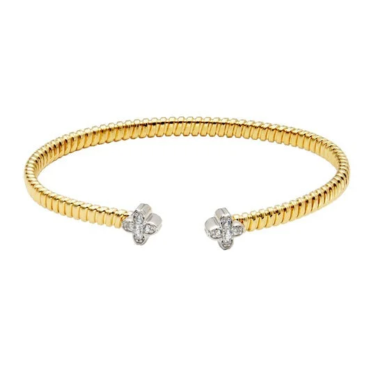 Jewelry Sale Bonanza – Grab Your Sparkle Now CZ Flower Gold Plated Silver Tubogas Cuff Bangle Jewelry Sale Bonanza – Grab Your Sparkle Now CZ Flower Gold Plated Silver Tubogas Cuff Bangle
