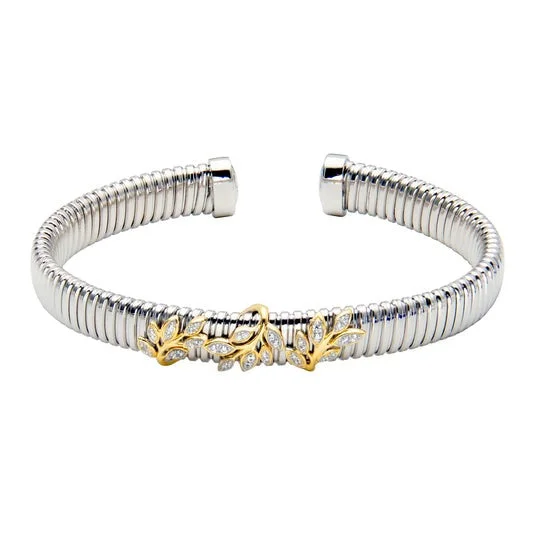 Best Jewelry Sale Prices – Limited-Time Offer CZ Leaf Gold Plated Silver Tubogas Cuff Bangle Best Jewelry Sale Prices – Limited-Time Offer CZ Leaf Gold Plated Silver Tubogas Cuff Bangle