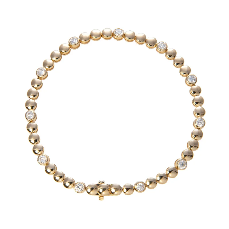 Luxury Jewelry At Unbeatable Discounts Diamond Bezel & Bead 14K Yellow Gold Tennis Bracelet Luxury Jewelry At Unbeatable Discounts Diamond Bezel & Bead 14K Yellow Gold Tennis Bracelet