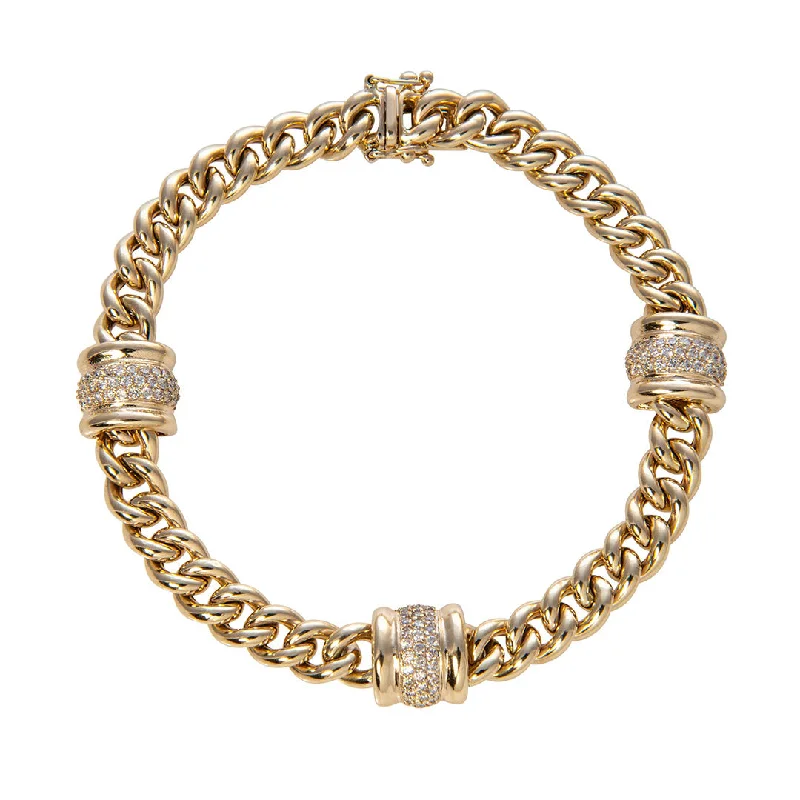 Personalized Jewelry Sale – Unique Gifts At Low Prices Diamond Pavé Station 14K Yellow Gold Curb Chain Bracelet Personalized Jewelry Sale – Unique Gifts At Low Prices Diamond Pavé Station 14K Yellow Gold Curb Chain Bracelet