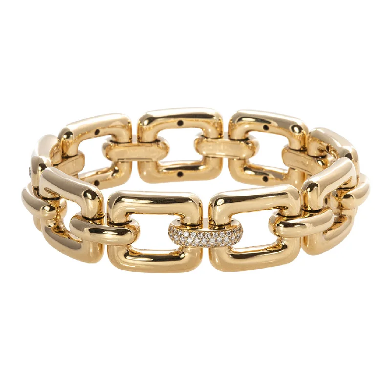 Bold And Beautiful Jewelry Now At Irresistible Prices Diamond Pavé 18K Gold Rectangular Link Stretch Bracelet Bold And Beautiful Jewelry Now At Irresistible Prices Diamond Pavé 18K Gold Rectangular Link Stretch Bracelet