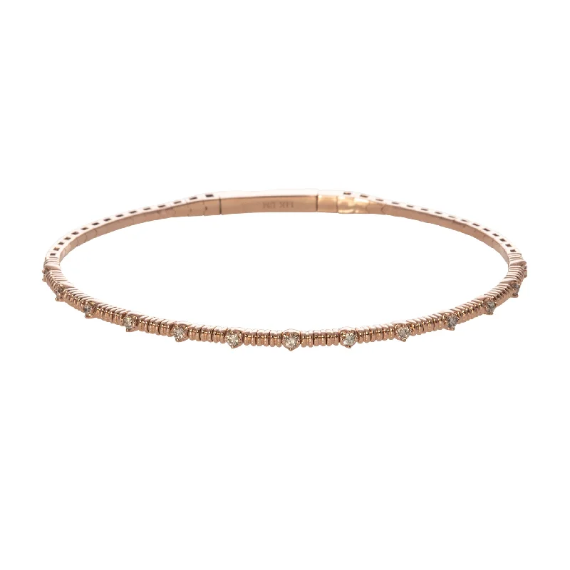 Don't Miss These Dazzling Jewelry Discounts Diamond Station 14K Rose Gold Ribbed Flexible Bangle Don't Miss These Dazzling Jewelry Discounts Diamond Station 14K Rose Gold Ribbed Flexible Bangle
