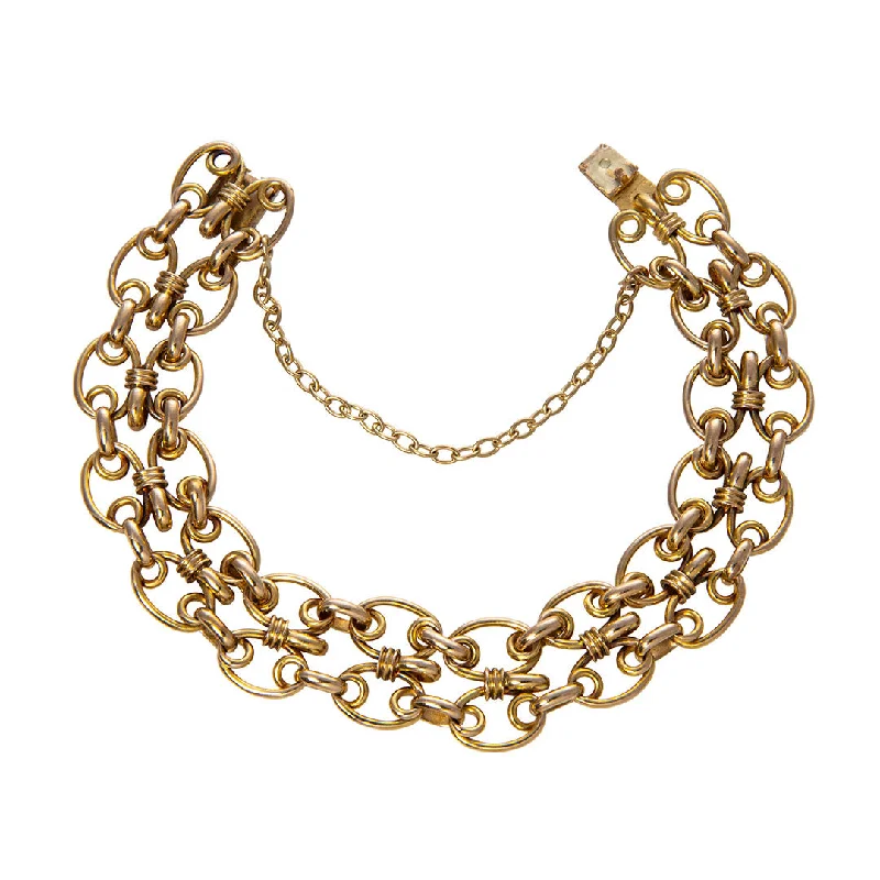 Elegant Jewelry Pieces At Unbelievable Prices Estate 14K Yellow Gold Double Row Link Bracelet Elegant Jewelry Pieces At Unbelievable Prices Estate 14K Yellow Gold Double Row Link Bracelet