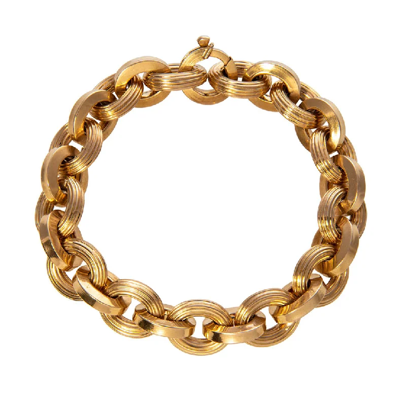 Grab Your Favorite Jewelry At The Lowest Prices Estate 18K Gold Alternating Oval Link Bracelet Grab Your Favorite Jewelry At The Lowest Prices Estate 18K Gold Alternating Oval Link Bracelet