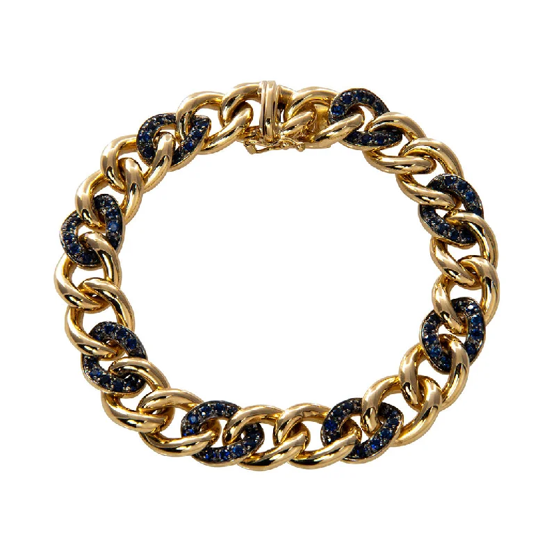 Once-A-Year Jewelry Sale – Grab Your Favorites Now Pavé Sapphire 18K Yellow Gold Curb Link Bracelet Once-A-Year Jewelry Sale – Grab Your Favorites Now Pavé Sapphire 18K Yellow Gold Curb Link Bracelet