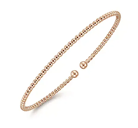 Exclusive Jewelry Sale – Shine For Less Split 14K Rose Gold Beaded Bujukan Bangle