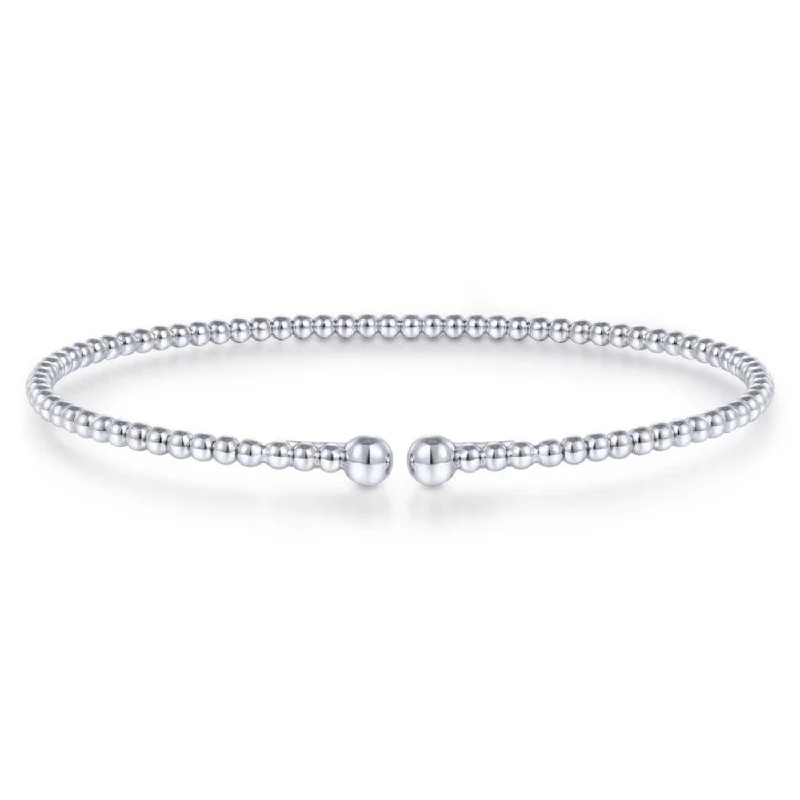 Exclusive Online Jewelry Sale – Don't Wait Split 14K White Gold Beaded Bujukan Bangle Exclusive Online Jewelry Sale – Don't Wait Split 14K White Gold Beaded Bujukan Bangle