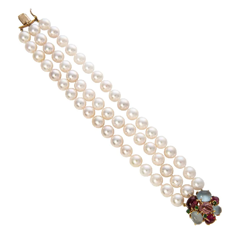 Discover Unique Jewelry With Special Limited-Time Offers Triple-Strand Akoya Pearl & Multi Stone Clasp 14K Gold Bracelet Discover Unique Jewelry With Special Limited-Time Offers Triple-Strand Akoya Pearl & Multi Stone Clasp 14K Gold Bracelet