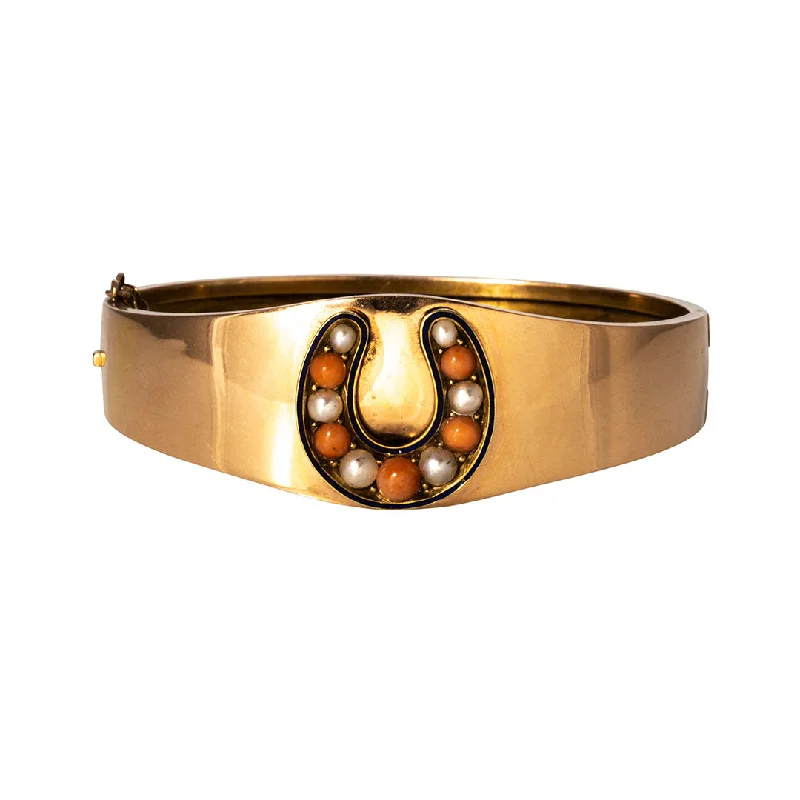 Special Sale On Handcrafted Jewelry – Shop Today Victorian Coral & Pearl Horseshoe 18K Gold Bangle Special Sale On Handcrafted Jewelry – Shop Today Victorian Coral & Pearl Horseshoe 18K Gold Bangle