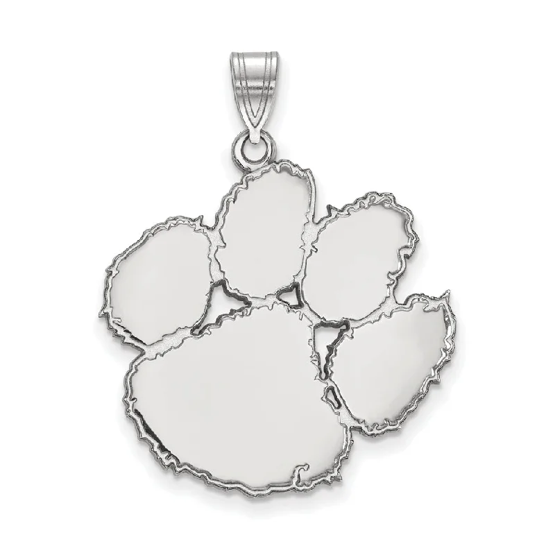 Exclusive Jewelry Offers – Shine For Less 10k White Gold Clemson U XL Pendant