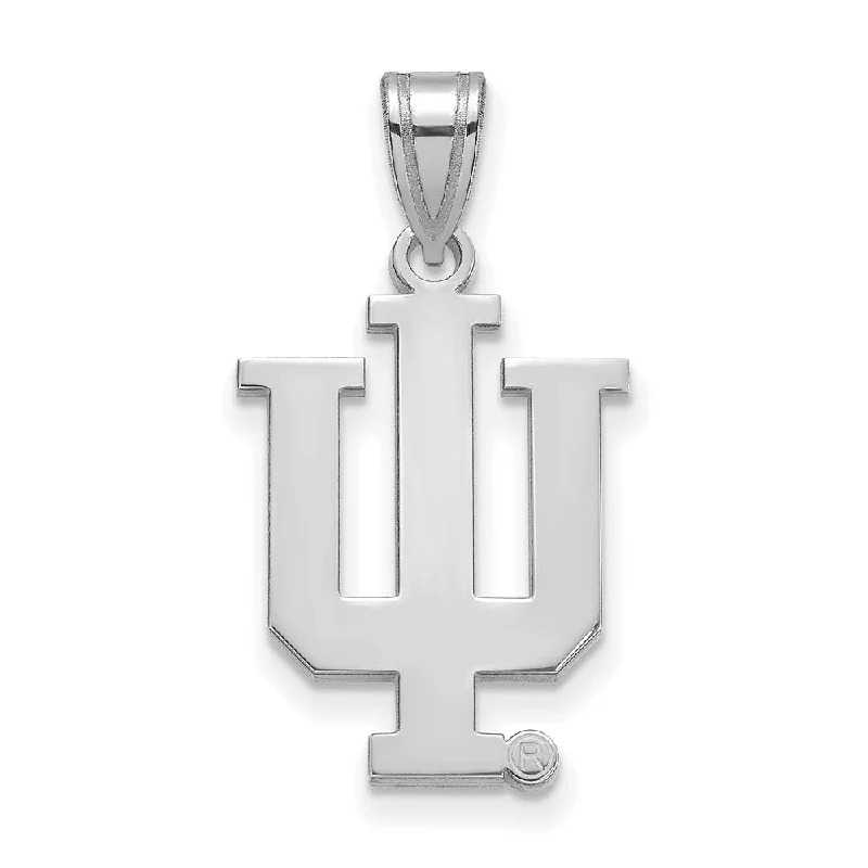 The Perfect Jewelry Piece At The Perfect Price 10k White Gold Indiana U Large 'IU' Pendant The Perfect Jewelry Piece At The Perfect Price 10k White Gold Indiana U Large 'IU' Pendant