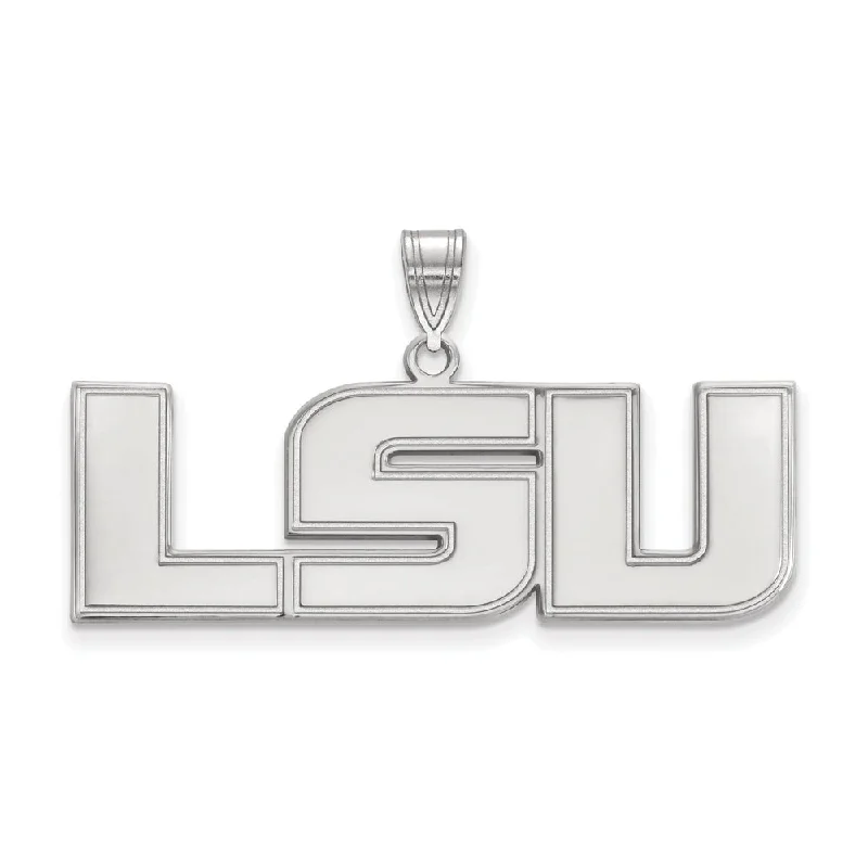 Premium Jewelry, Premium Discounts – Act Fast 10k White Gold Louisiana State Large 'LSU' Pendant Premium Jewelry, Premium Discounts – Act Fast 10k White Gold Louisiana State Large 'LSU' Pendant