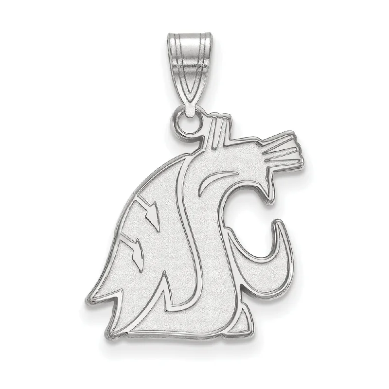 Affordable Luxury Jewelry For Every Occasion 10k White Gold Washington State Large Mascot Pendant Affordable Luxury Jewelry For Every Occasion 10k White Gold Washington State Large Mascot Pendant