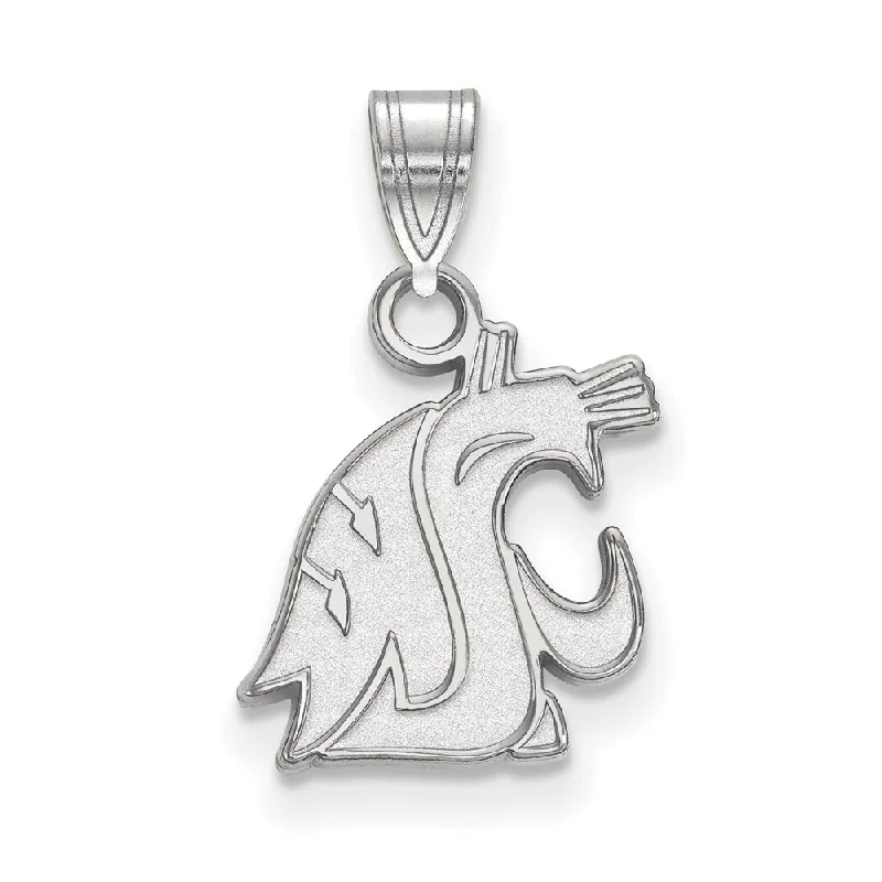 High-Quality Gemstone Jewelry For Special Occasions 10k White Gold Washington State Small Mascot Pendant High-Quality Gemstone Jewelry For Special Occasions 10k White Gold Washington State Small Mascot Pendant