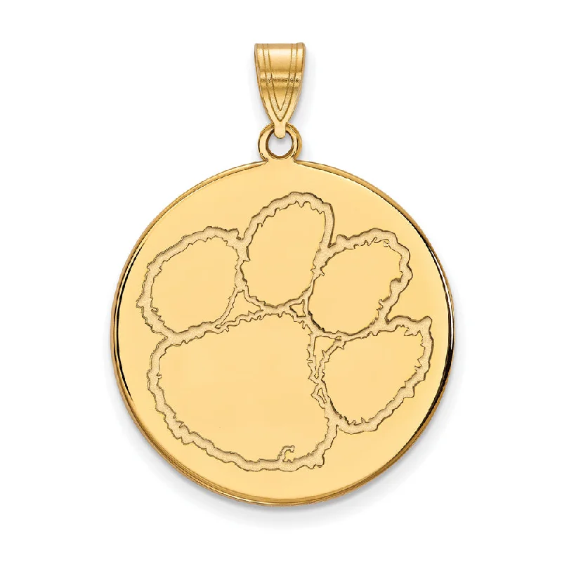 Limited-Time Offer On Elegant Jewelry Pieces 10k Yellow Gold Clemson U XL Disc Pendant Limited-Time Offer On Elegant Jewelry Pieces 10k Yellow Gold Clemson U XL Disc Pendant