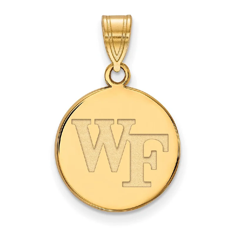 Unmissable Deals On Handmade Jewelry Collections 10k Yellow Gold Wake Forest U. Medium 'WF' Disc Pendant