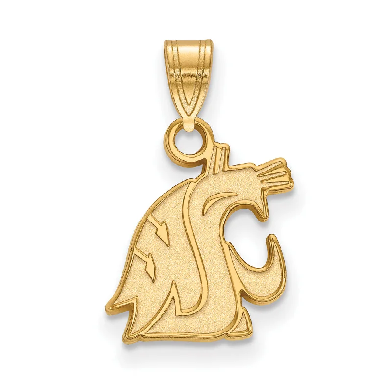 Stunning Statement Jewelry, Unbeatable Discounts 10k Yellow Gold Washington State Small Mascot Pendant
