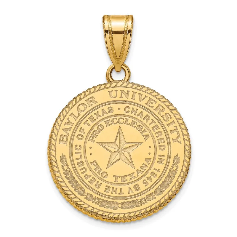 Limited-Time Jewelry Discounts – Shine Without The Splurge 14k Gold Plated Silver Baylor U Large Crest Disc Pendant Limited-Time Jewelry Discounts – Shine Without The Splurge 14k Gold Plated Silver Baylor U Large Crest Disc Pendant