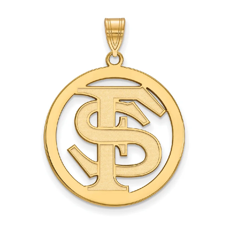 Breathtaking Jewelry, Breathtaking Prices 14k Gold Plated Silver Florida State XL Circle Pendant Breathtaking Jewelry, Breathtaking Prices 14k Gold Plated Silver Florida State XL Circle Pendant
