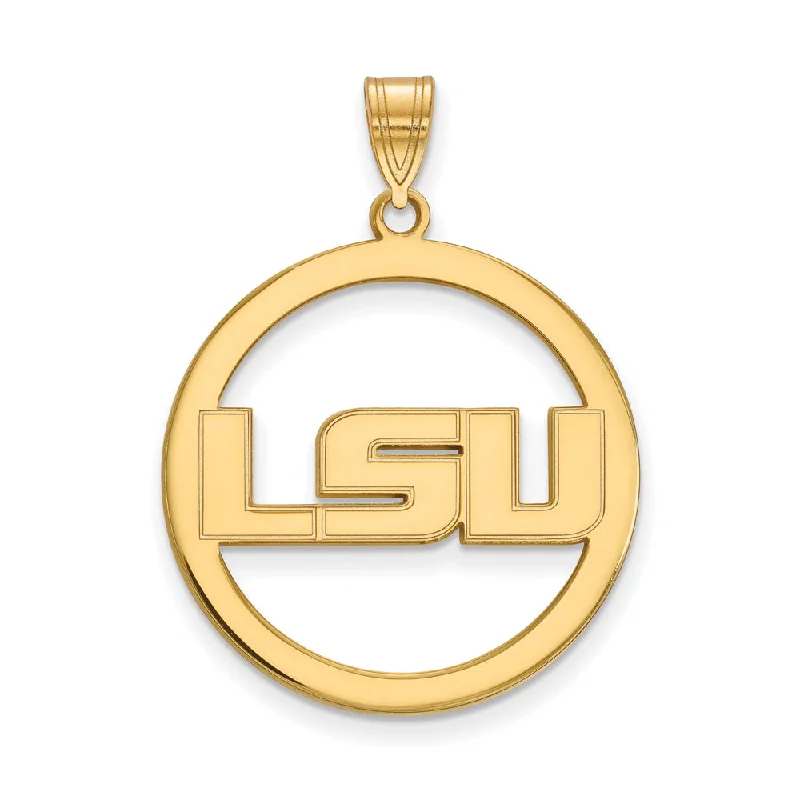 Sparkle For Less – Shop Our Limited-Time Jewelry Deals 14k Gold Plated Silver Louisiana State XL Circle Pendant Sparkle For Less – Shop Our Limited-Time Jewelry Deals 14k Gold Plated Silver Louisiana State XL Circle Pendant
