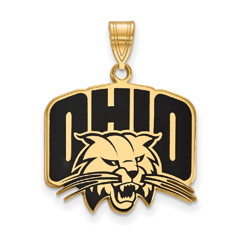 Premium Diamond Jewelry For Unforgettable Moments 14k Gold Plated Silver Ohio U. Large Enamel Logo Pendant Premium Diamond Jewelry For Unforgettable Moments 14k Gold Plated Silver Ohio U. Large Enamel Logo Pendant