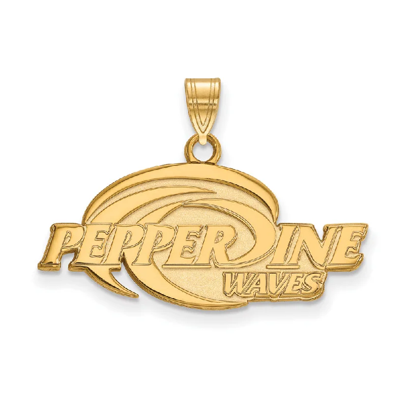 Handcrafted Jewelry Sale – Unique Designs At Low Prices 14k Gold Plated Silver Pepperdine U. Small Logo Pendant