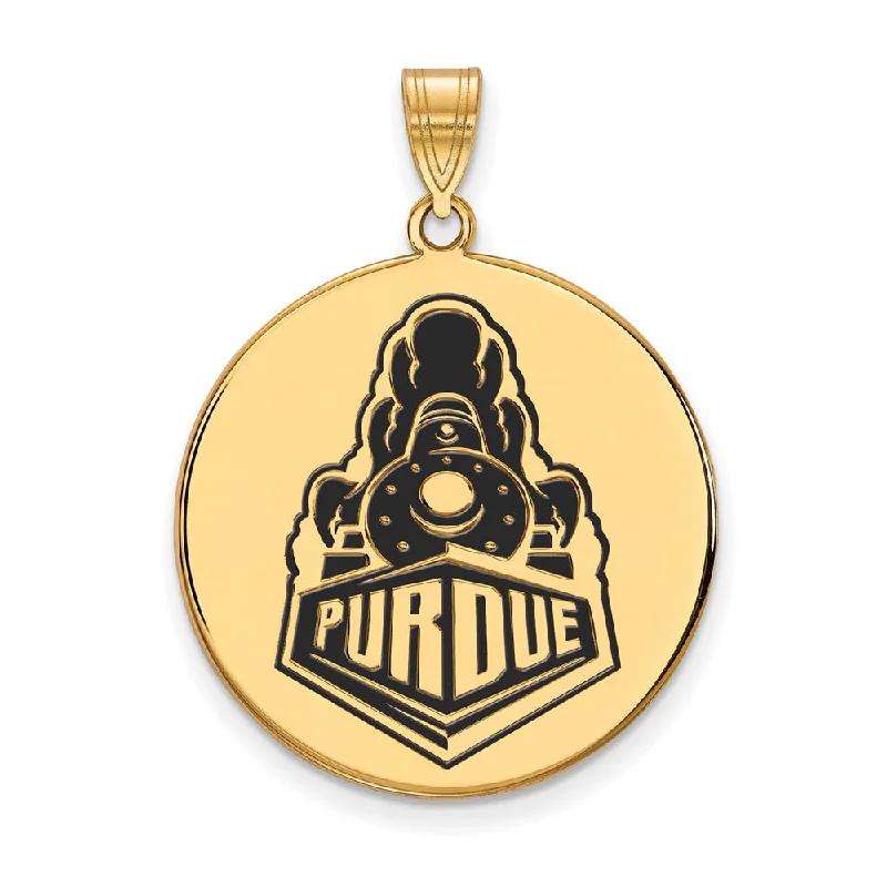 Your Dream Jewelry At Dream Prices 14k Gold Plated Silver Purdue XL Enamel Logo Disc Pendant Your Dream Jewelry At Dream Prices 14k Gold Plated Silver Purdue XL Enamel Logo Disc Pendant