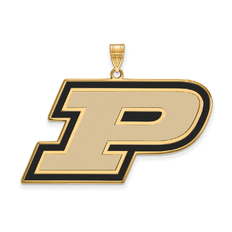 Jewelry Sale – Exclusive Styles At Lower Prices 14k Gold Plated Silver Purdue XL Enamel 'P' Pendant Jewelry Sale – Exclusive Styles At Lower Prices 14k Gold Plated Silver Purdue XL Enamel 'P' Pendant