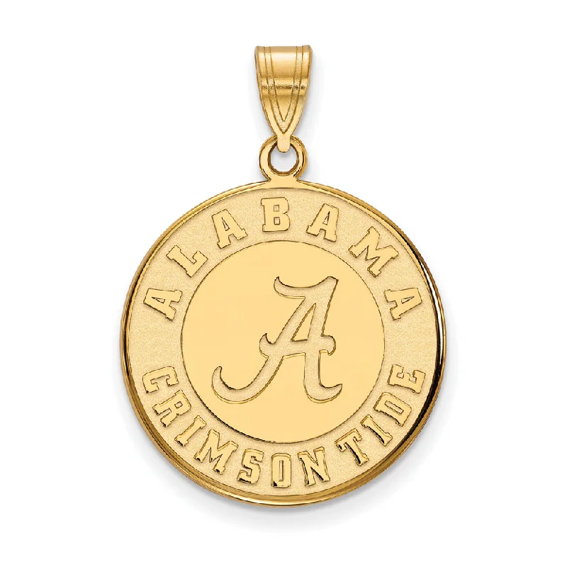Shop Dazzling Jewelry With Special Promotional Discounts 14k Gold Plated Silver U. of Alabama Large Disc Pendant Shop Dazzling Jewelry With Special Promotional Discounts 14k Gold Plated Silver U. of Alabama Large Disc Pendant