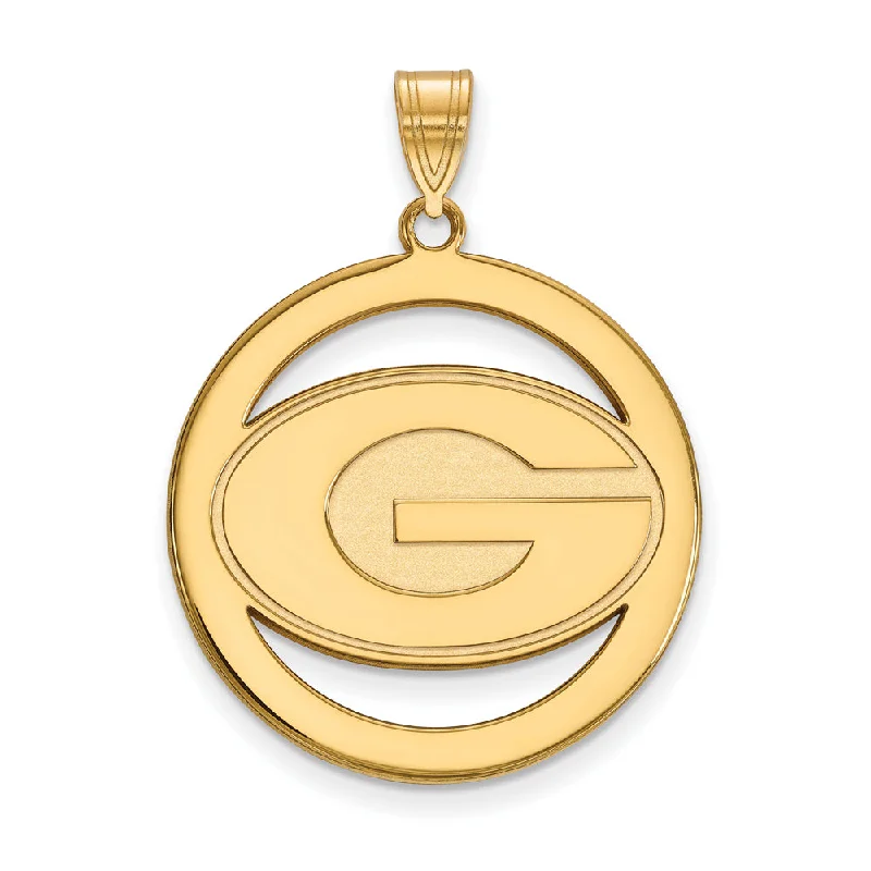 Personalized Jewelry Sale – Unique Pieces At Great Prices 14k Gold Plated Silver U. of Georgia XL 'G' Circle Pendant