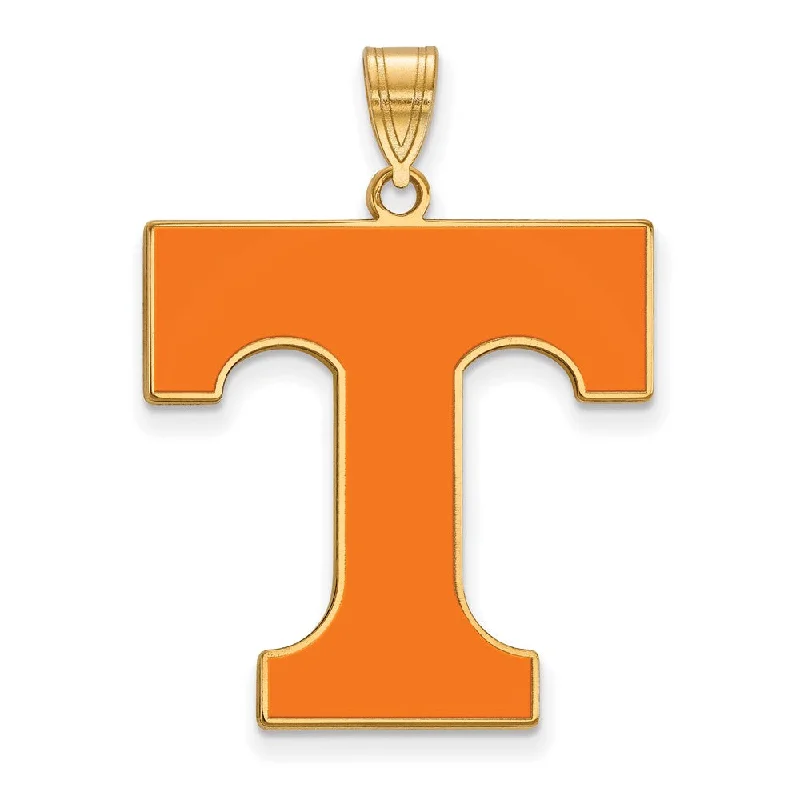 Limited-Stock Jewelry Sale – Once It's Gone, It's Gone 14k Gold Plated Silver U. of Tennessee XL Enamel 'T' Pendant Limited-Stock Jewelry Sale – Once It's Gone, It's Gone 14k Gold Plated Silver U. of Tennessee XL Enamel 'T' Pendant