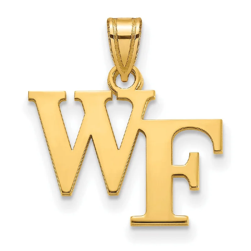 Sparkle For Less – Shop Our Limited-Time Jewelry Deals 14k Gold Plated Silver Wake Forest U. Small 'WF' Pendant Sparkle For Less – Shop Our Limited-Time Jewelry Deals 14k Gold Plated Silver Wake Forest U. Small 'WF' Pendant