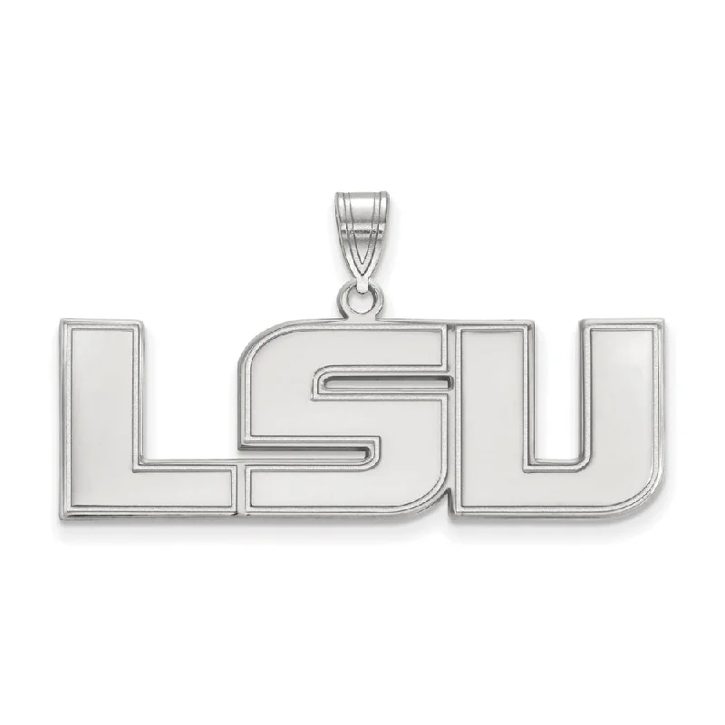 Shop High-Quality Jewelry At Jaw-Dropping Discounts 14k White Gold Louisiana State Large 'LSU' Pendant Shop High-Quality Jewelry At Jaw-Dropping Discounts 14k White Gold Louisiana State Large 'LSU' Pendant