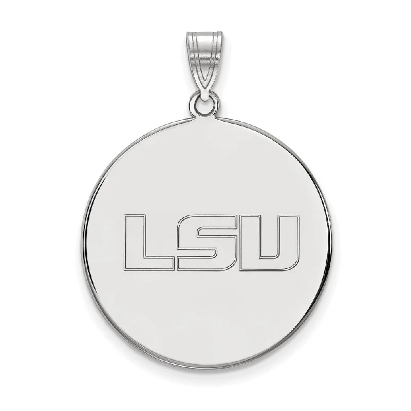 Exclusive Jewelry Sale – Shine For Less 14k White Gold Louisiana State XL Disc Pendant Exclusive Jewelry Sale – Shine For Less 14k White Gold Louisiana State XL Disc Pendant