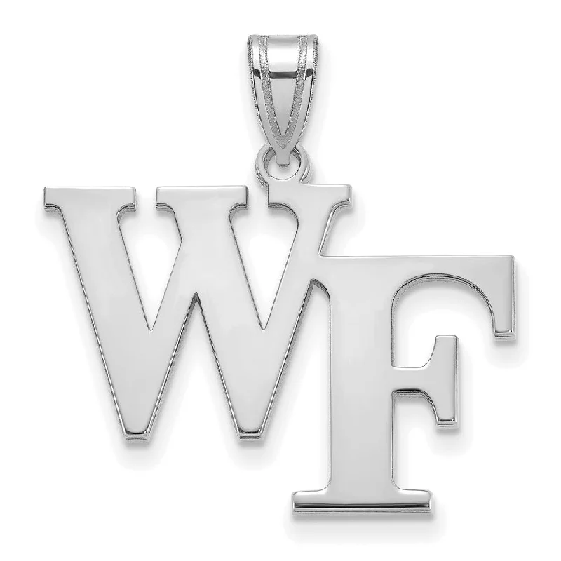 Affordable Glamour – Premium Jewelry For Less 14k White Gold Wake Forest U. Large 'WF' Pendant Affordable Glamour – Premium Jewelry For Less 14k White Gold Wake Forest U. Large 'WF' Pendant