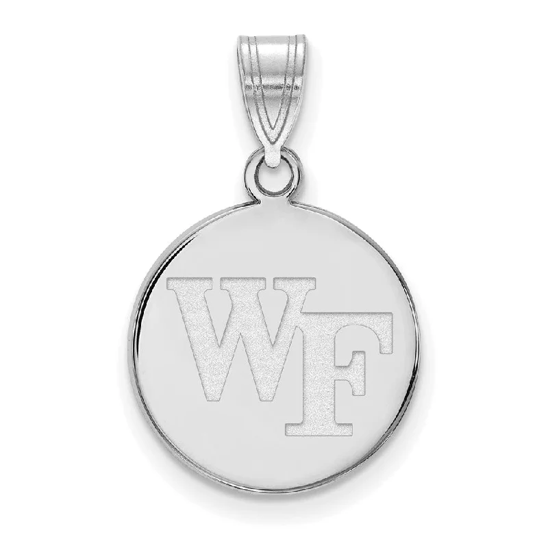 Final Call For Exquisite Jewelry At Reduced Rates 14k White Gold Wake Forest U. Medium 'WF' Disc Pendant Final Call For Exquisite Jewelry At Reduced Rates 14k White Gold Wake Forest U. Medium 'WF' Disc Pendant