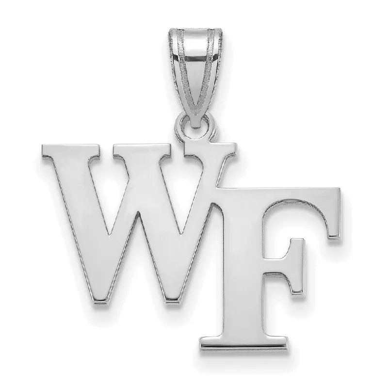 Affordable Gold-Plated Jewelry For Modern Fashion 14k White Gold Wake Forest U. Medium 'WF' Pendant Affordable Gold-Plated Jewelry For Modern Fashion 14k White Gold Wake Forest U. Medium 'WF' Pendant